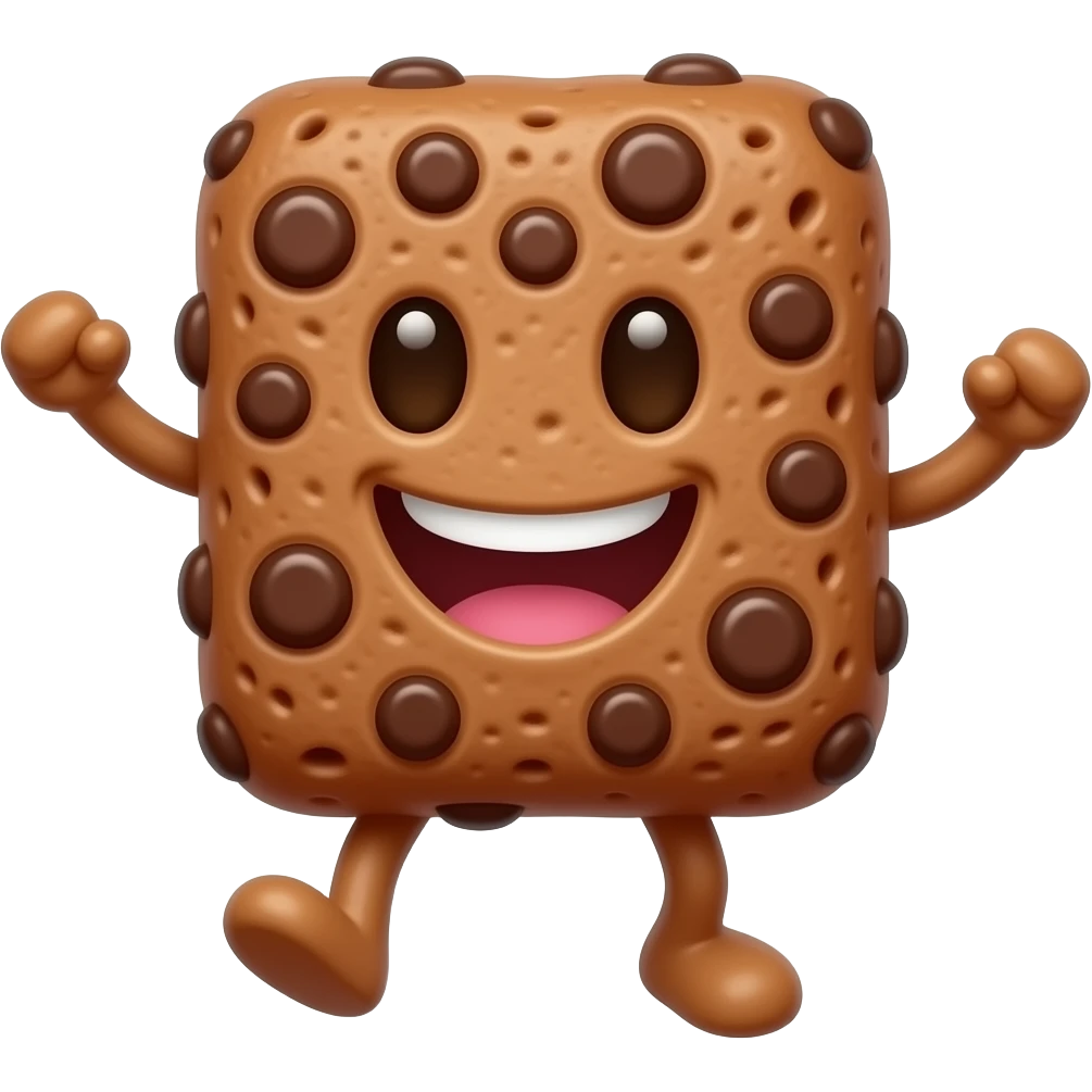 make a dancing brownie, make it smile emoji