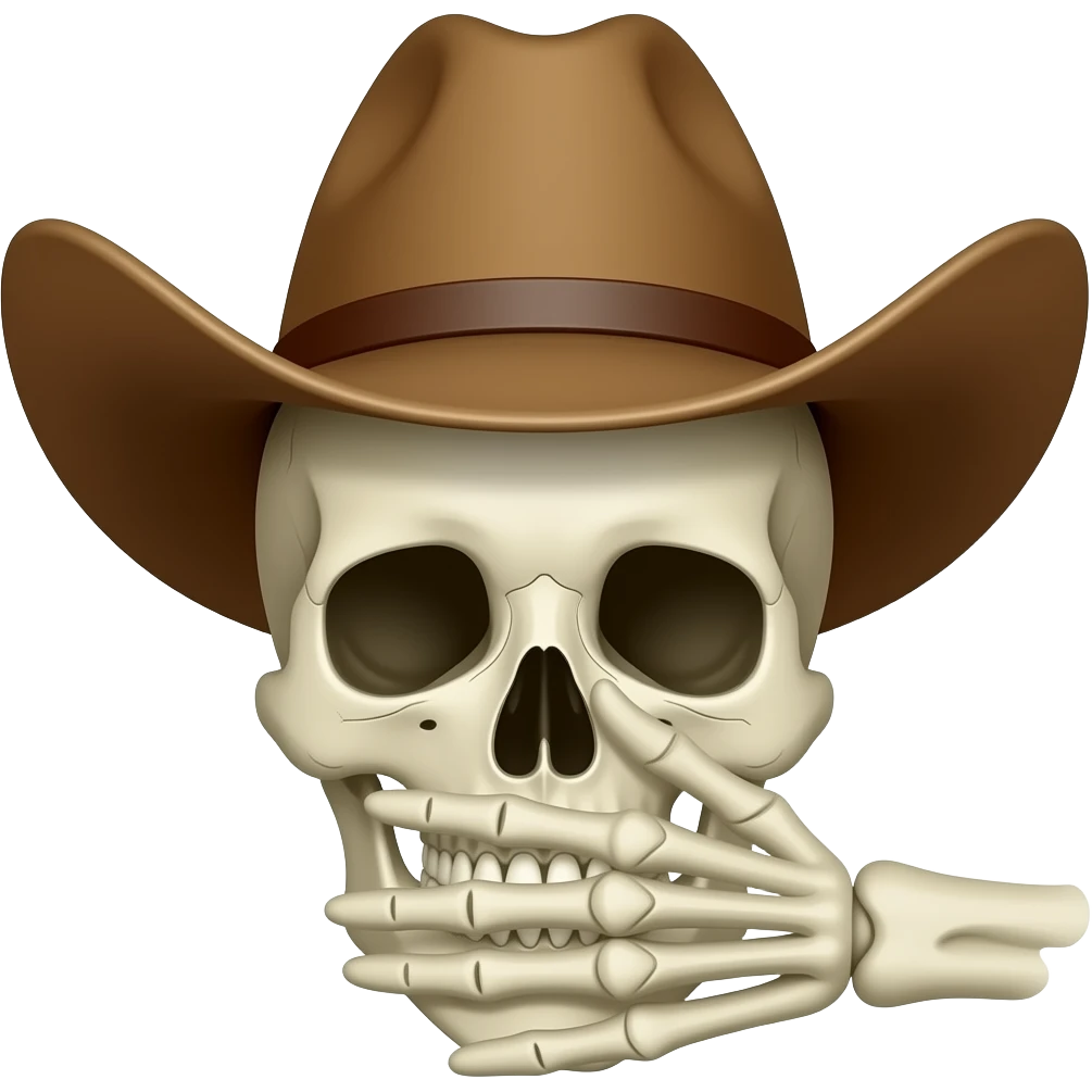 💀 + 🤠 + 🤫 emoji