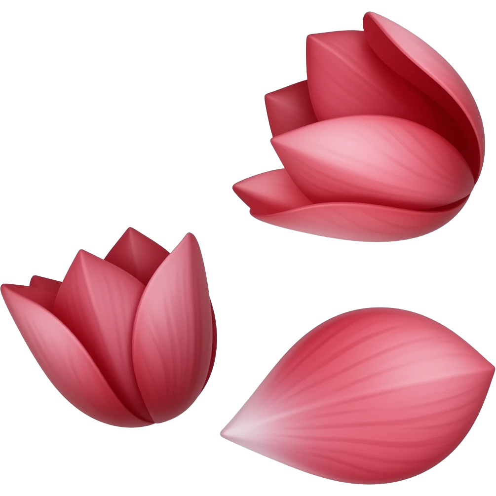 three falling dark blood red petals emoji