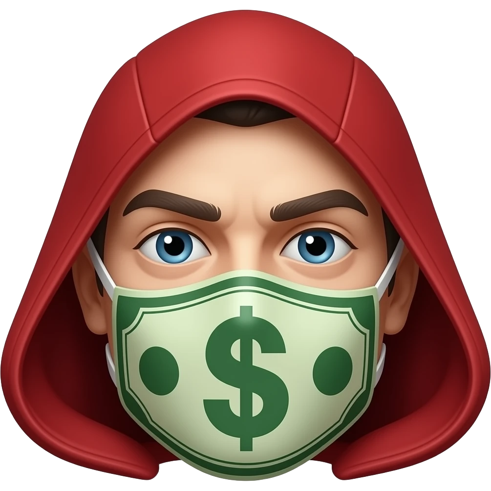 Money heist face mask emoji