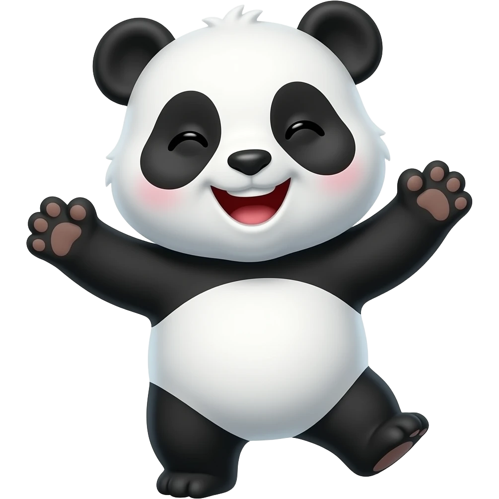 Animated Happy dancing panda emoji