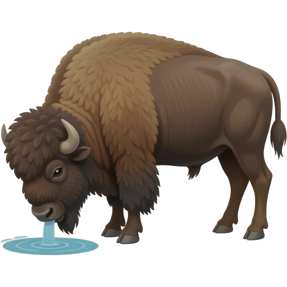 Bison drinking emoji