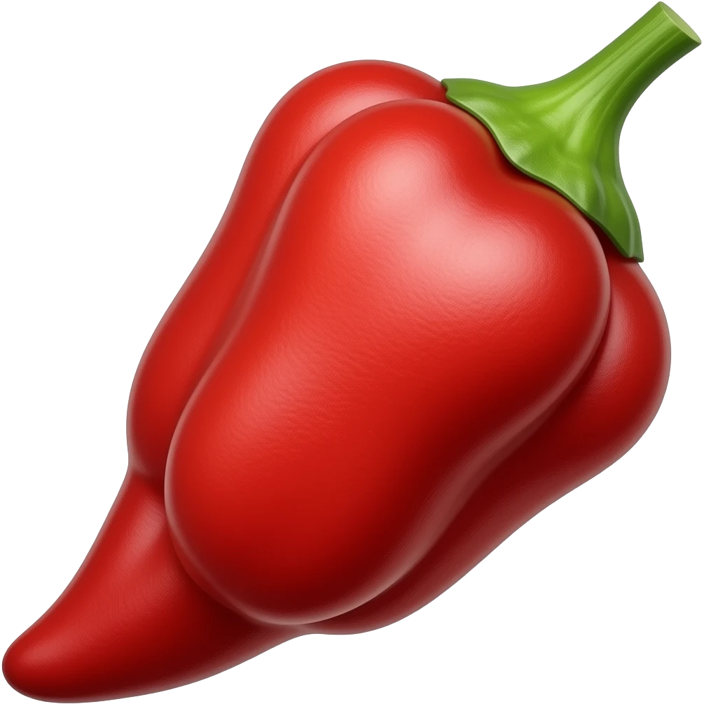 Ghost Pepper (Species of chilli) (Bhut Jolokia) (No ghost) (Fat at the top, skinny at bottom) (Triangle like shape) emoji