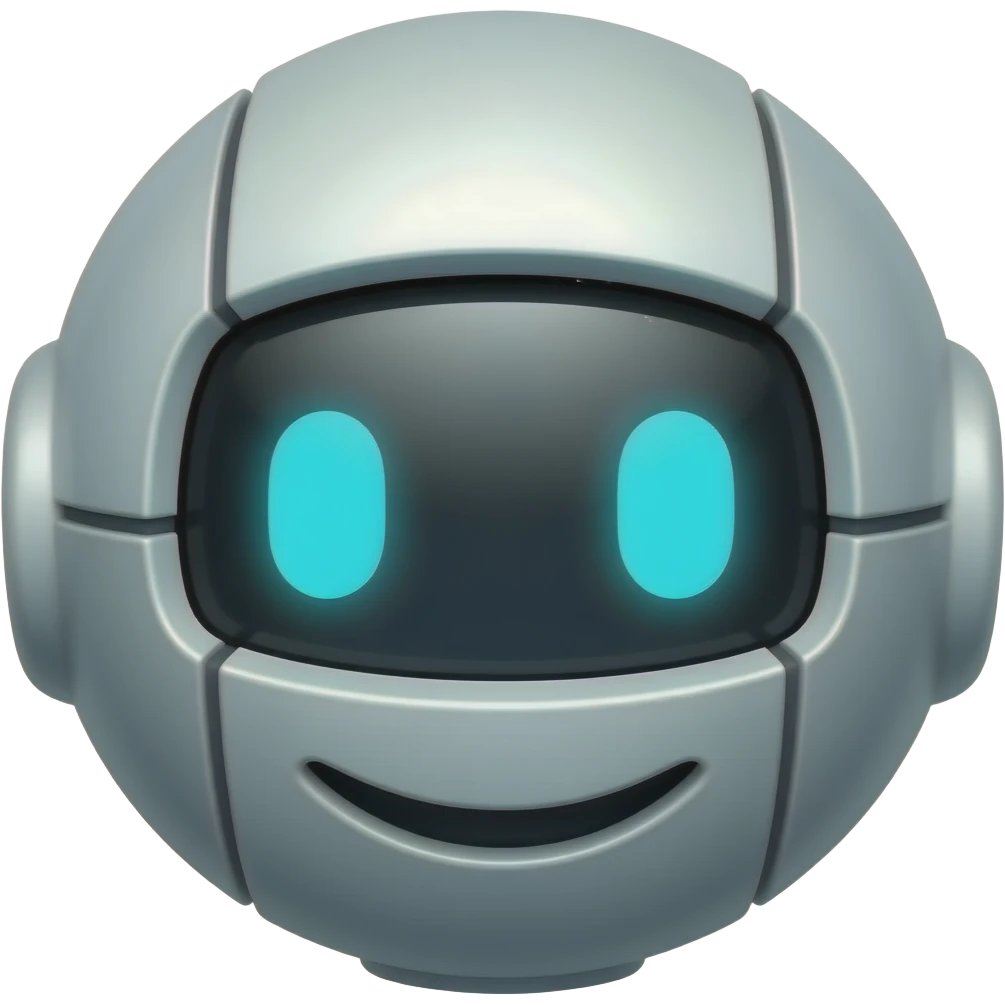 Robot themed sphere emoji
