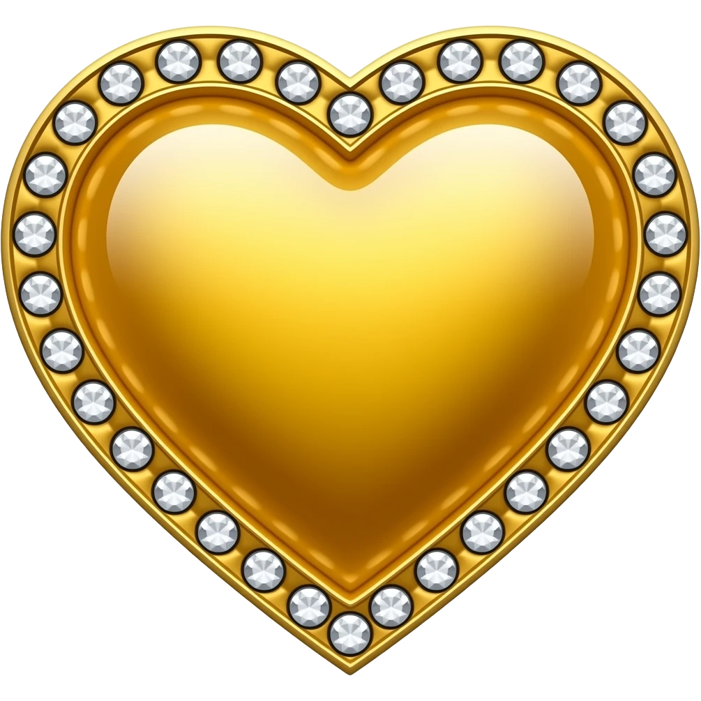 gold heart with diamond trim emoji