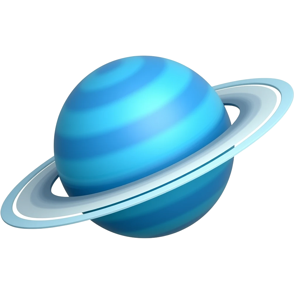 Planetary ringed blue giant emoji