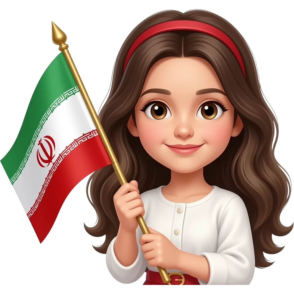 عکس دختر با پرچم پهلوی emoji