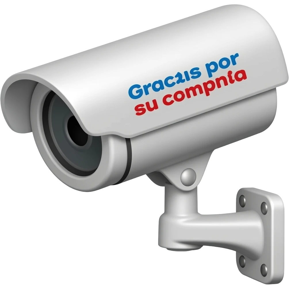caamras de seguridad agregar texto gracias por su compra en español , esta mal escrito compra emoji