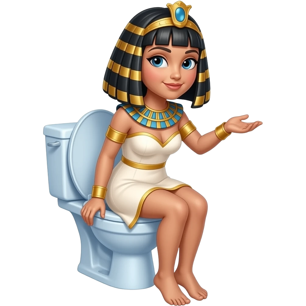 Cleopatra nude on toilet emoji