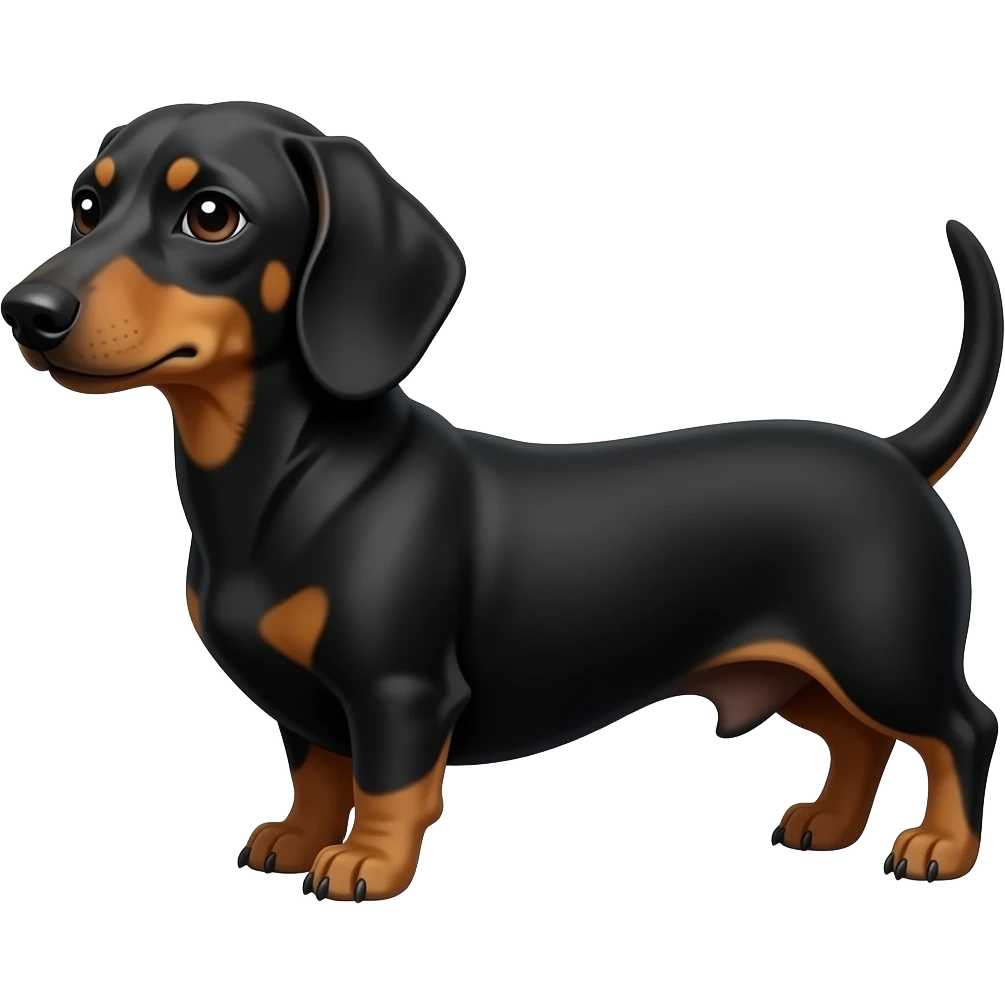 Un perro salchicha negro emoji