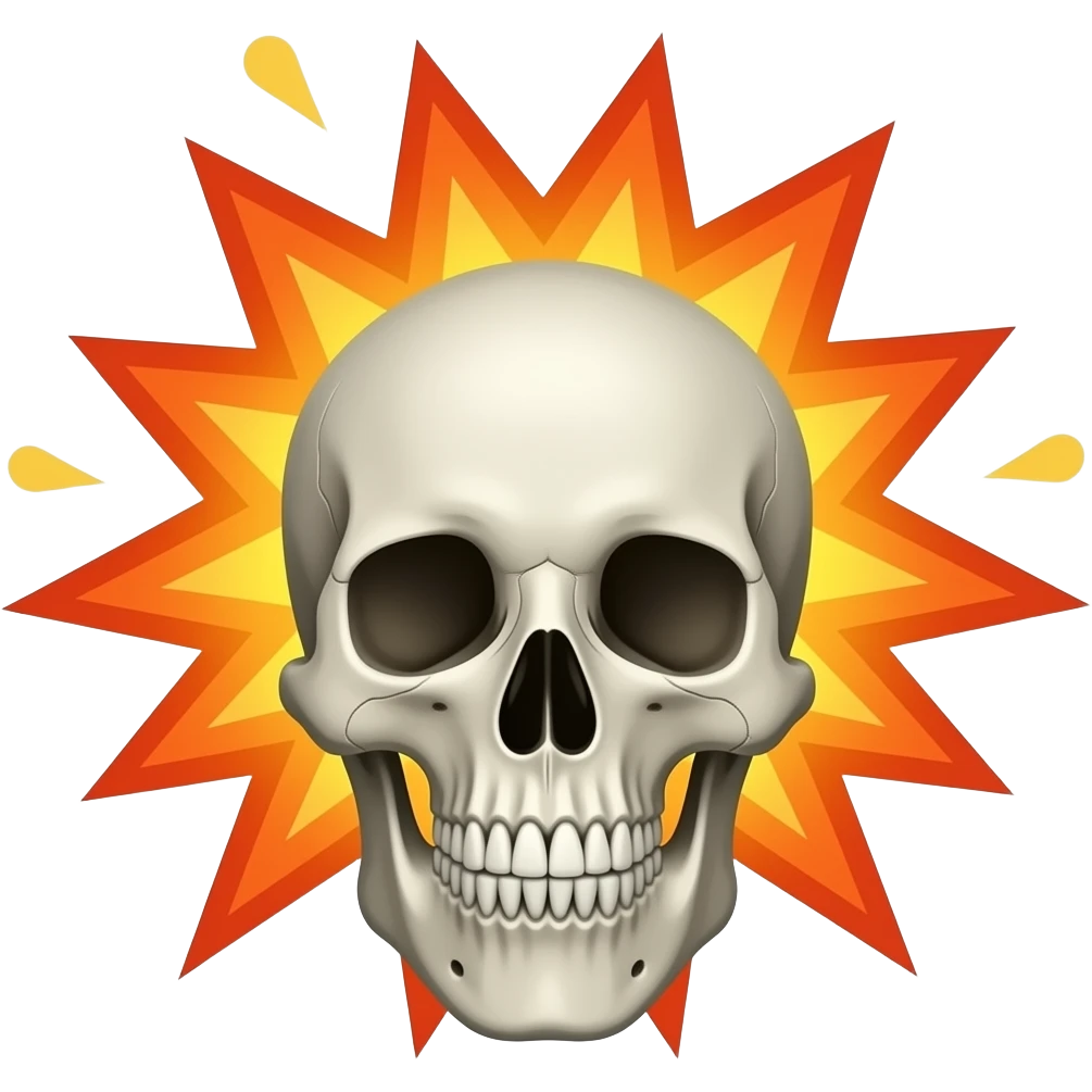 Взрывающийся череп и шок emoji