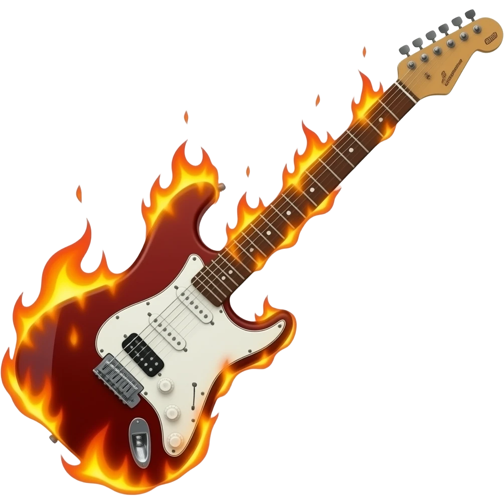 Burning electric guitar emoji