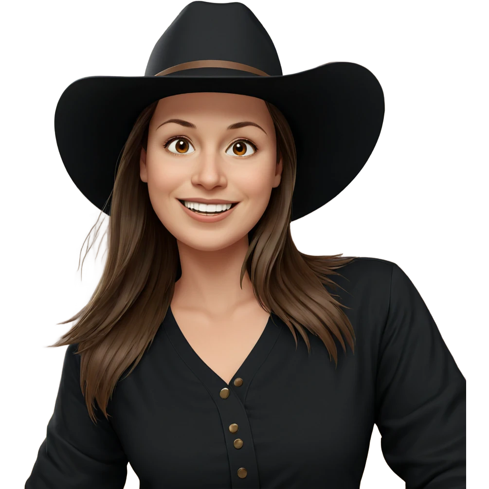 smiling girl with brown hair emoji