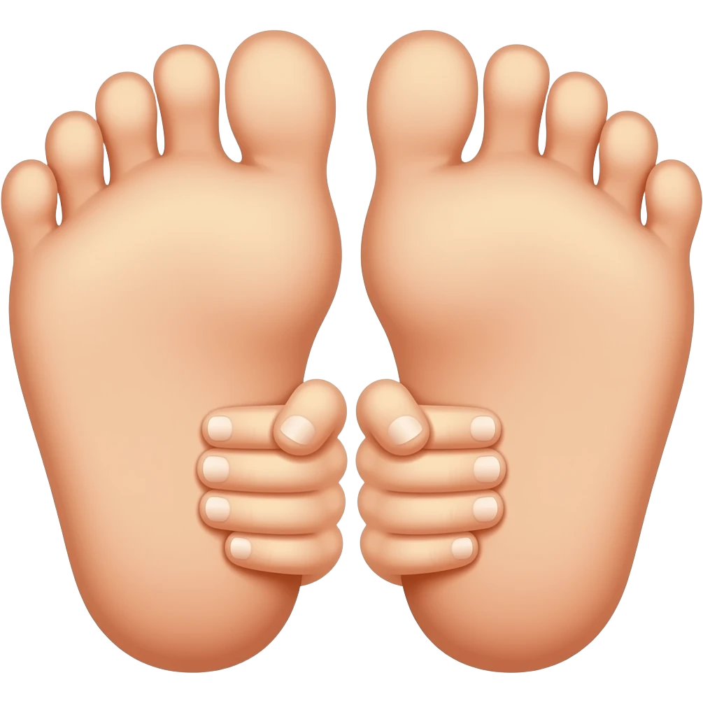 2 pairs of feet holding each other emoji