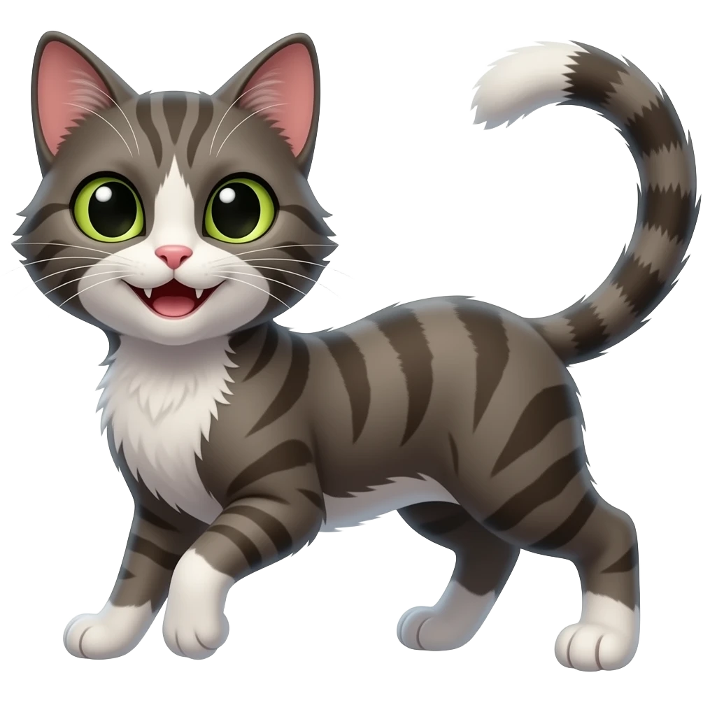 Smiling seductive cat with claws emoji