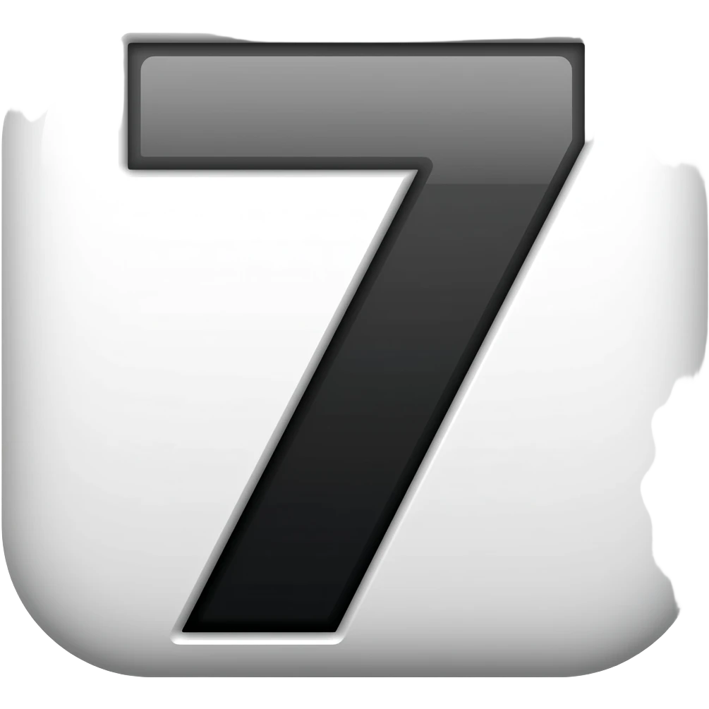 black 7 transparent background emoji