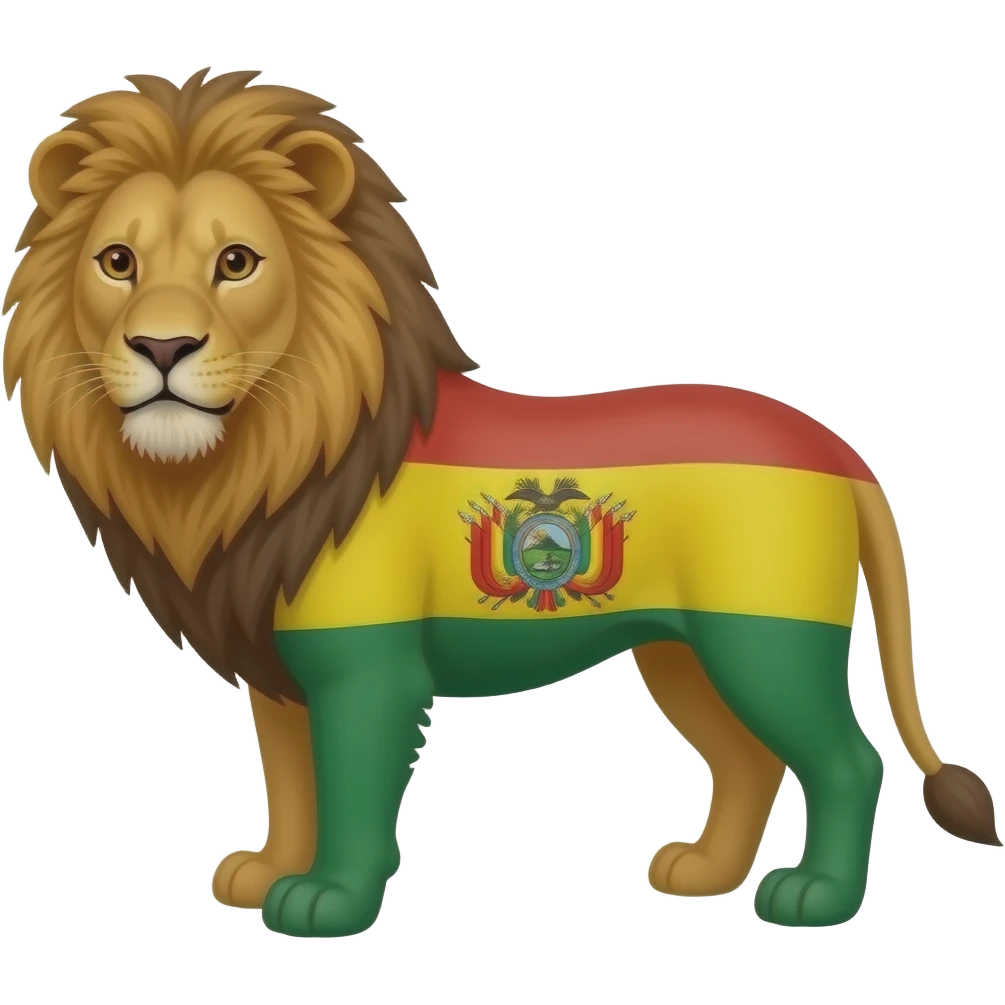 Leon con bandera bolivia emoji