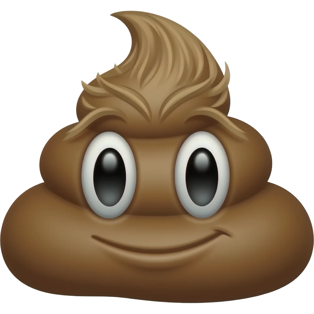 Poop with hair emoji