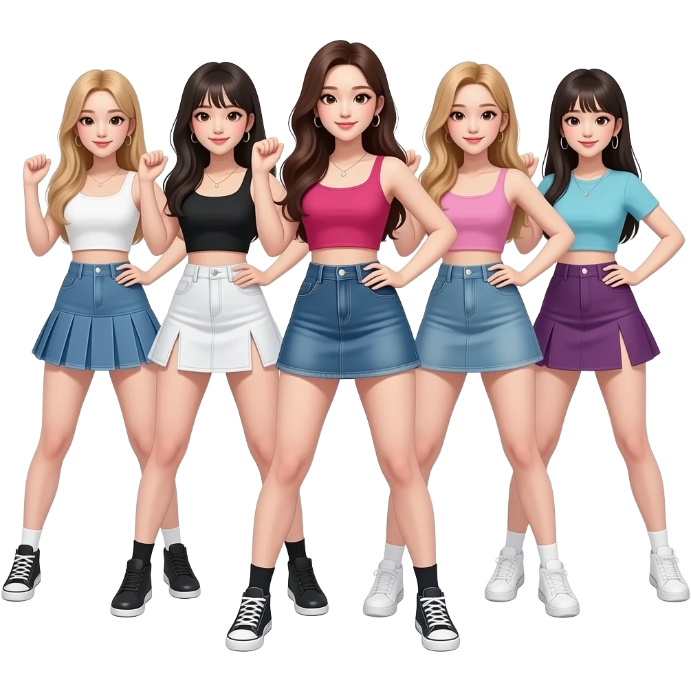 KPOP GROUP DANCING, 5 MEMBERS WITH MINI MICRO SKIRT(SHOWING HER PANTIES) AND MINI MICRO TOP emoji