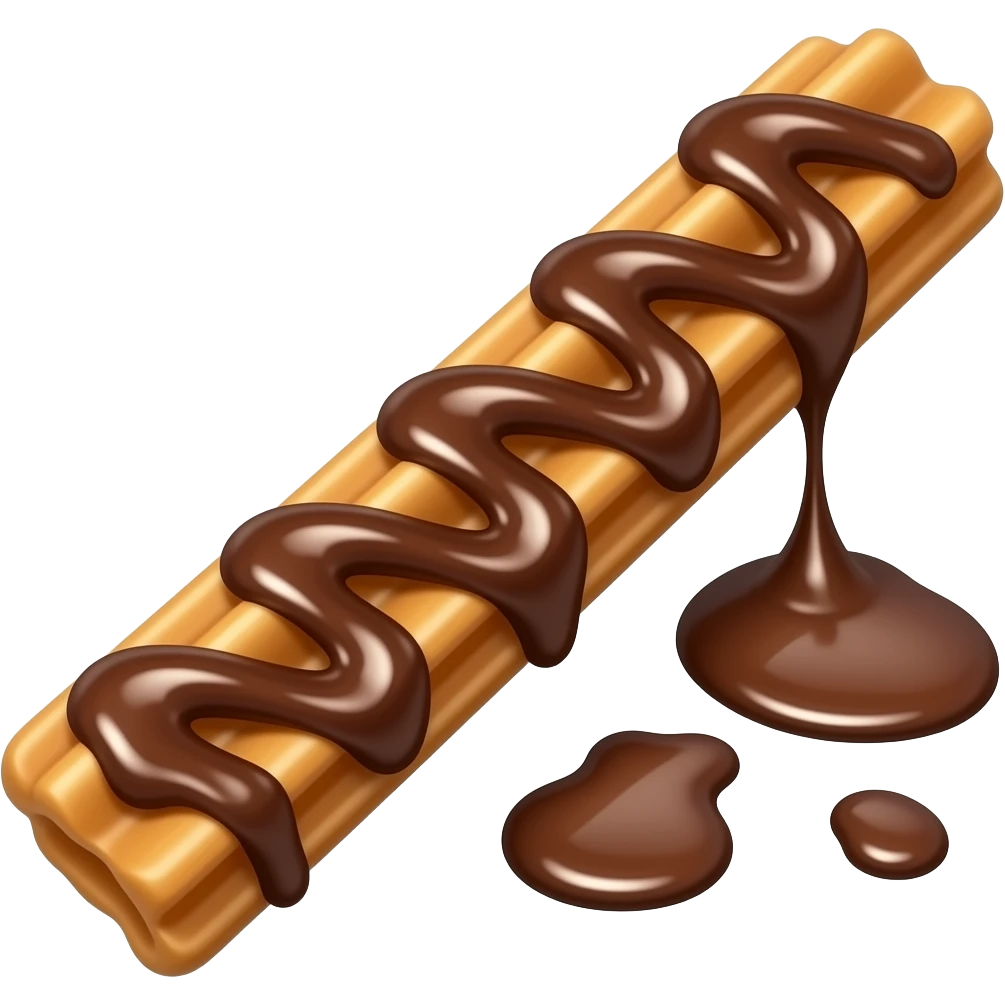 chocolate syrup deeping long brown churros emoji