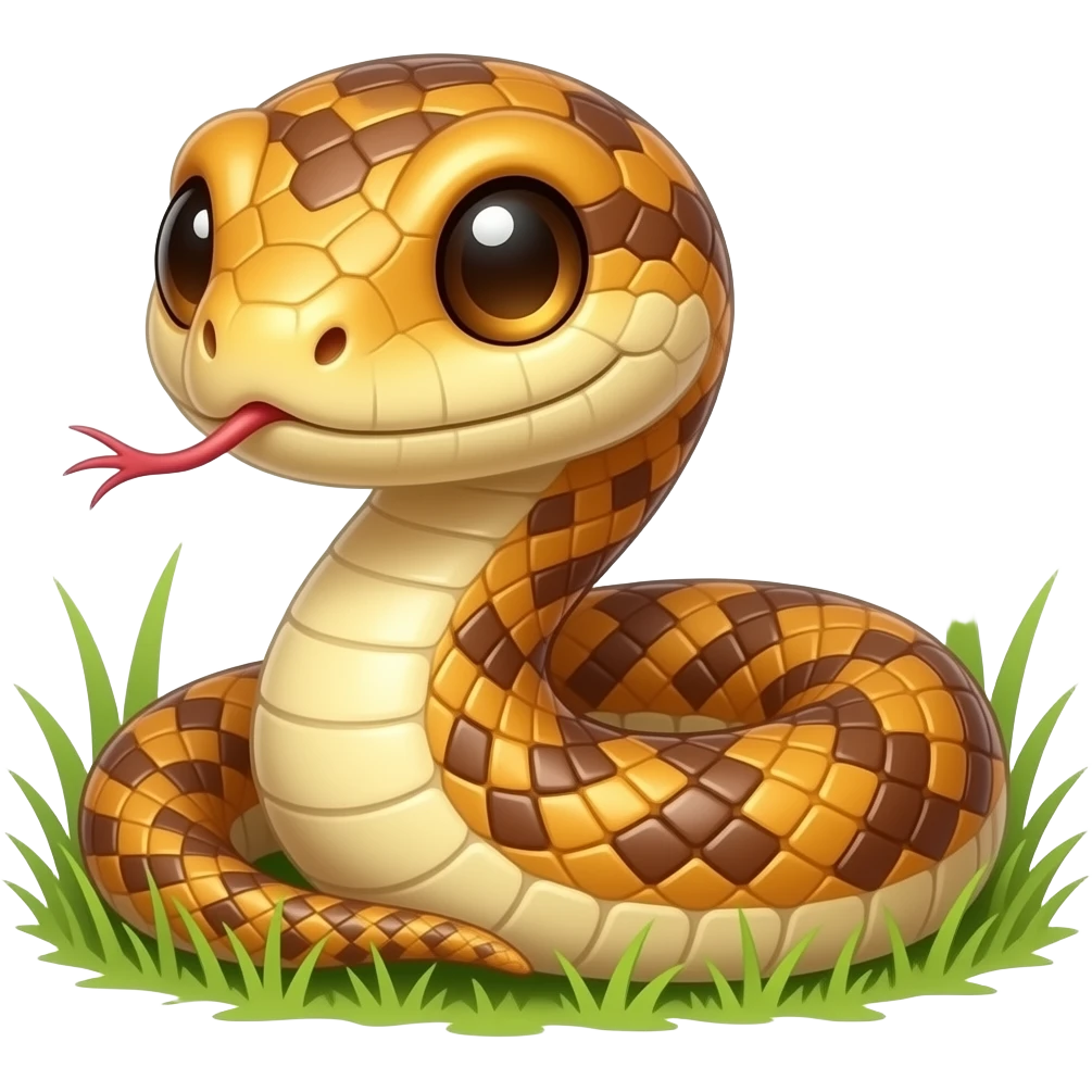 Long snake cute emoji