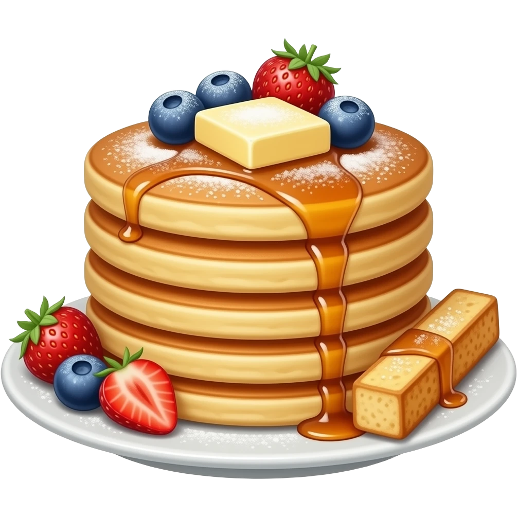 French toast sticks with stacks of pancakes emoji