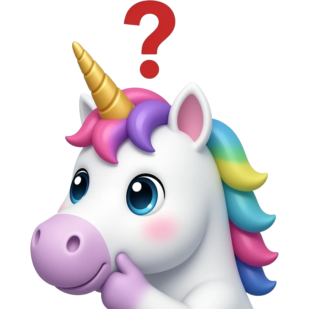 unicorn think question mark head emoji