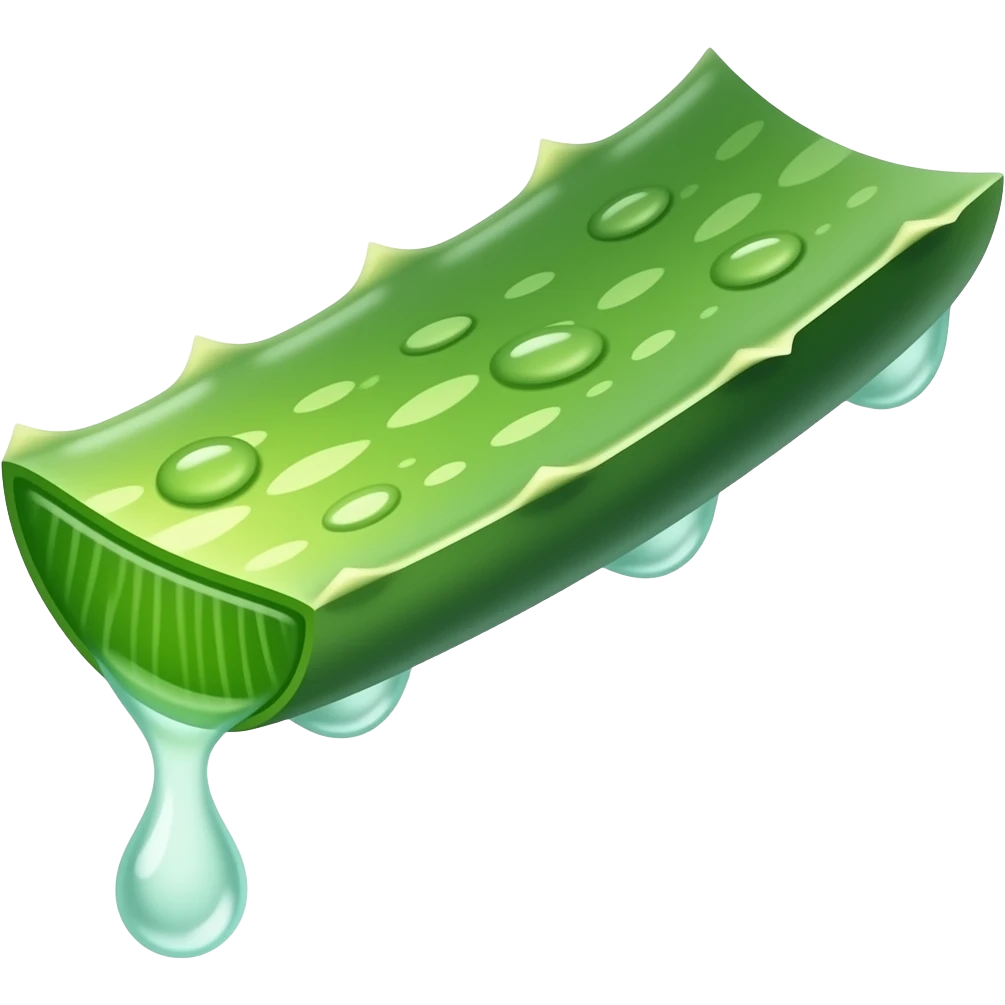 aloe vera single leaf dropping emoji