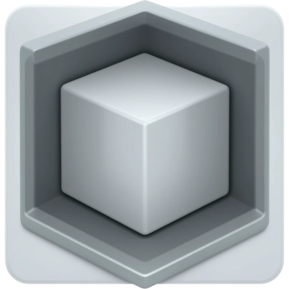 Greycube with brigthgreycube inside emoji
