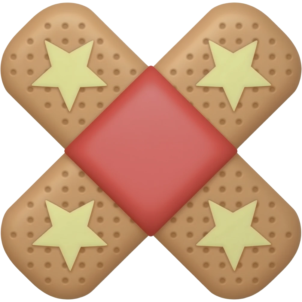 red bandage with stars on it emoji