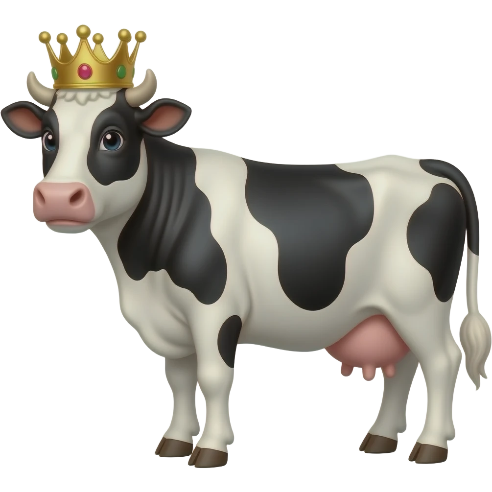Vache avec une couronne emoji