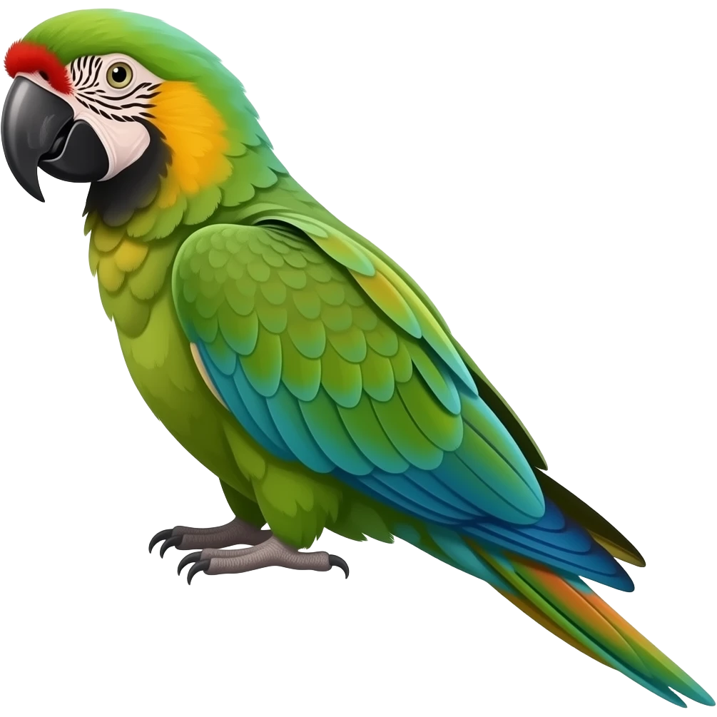 Military green macaw emoji