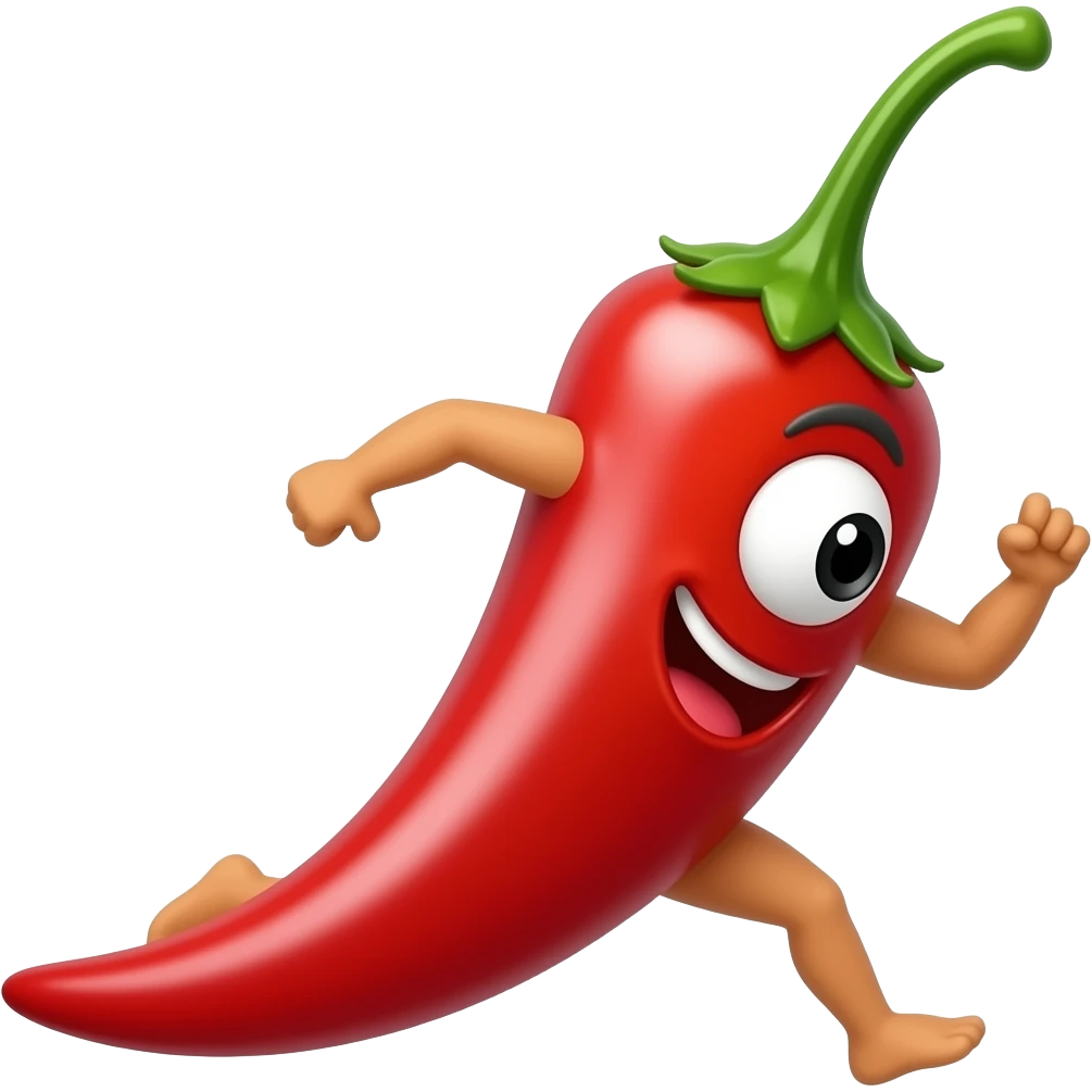 Running chili fruit emoji