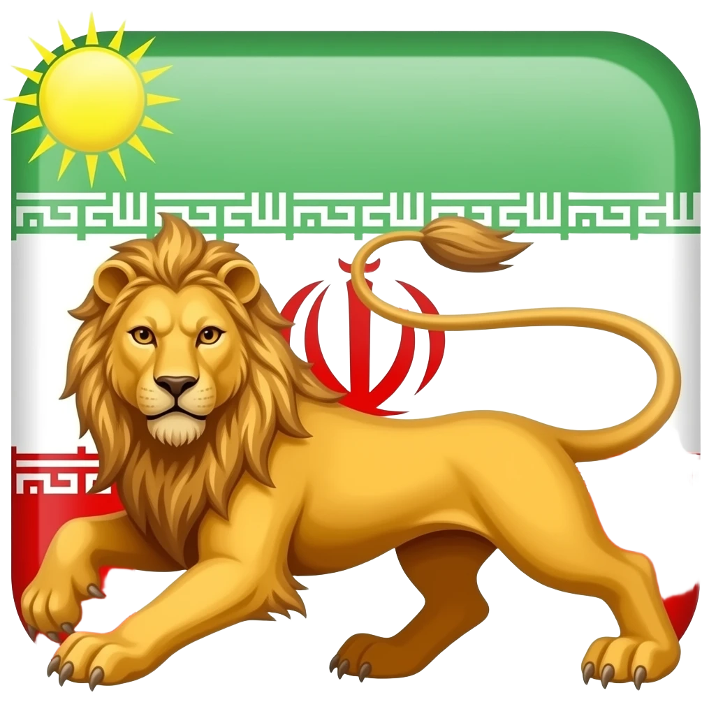 پرچم شیر و خورشید پهلوی شاه ایران emoji