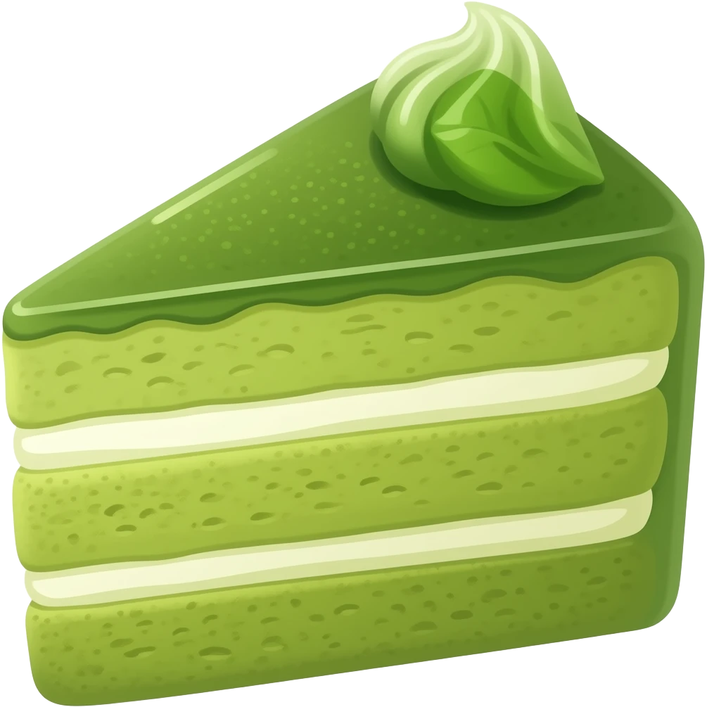 cartoonish matcha cake emoji