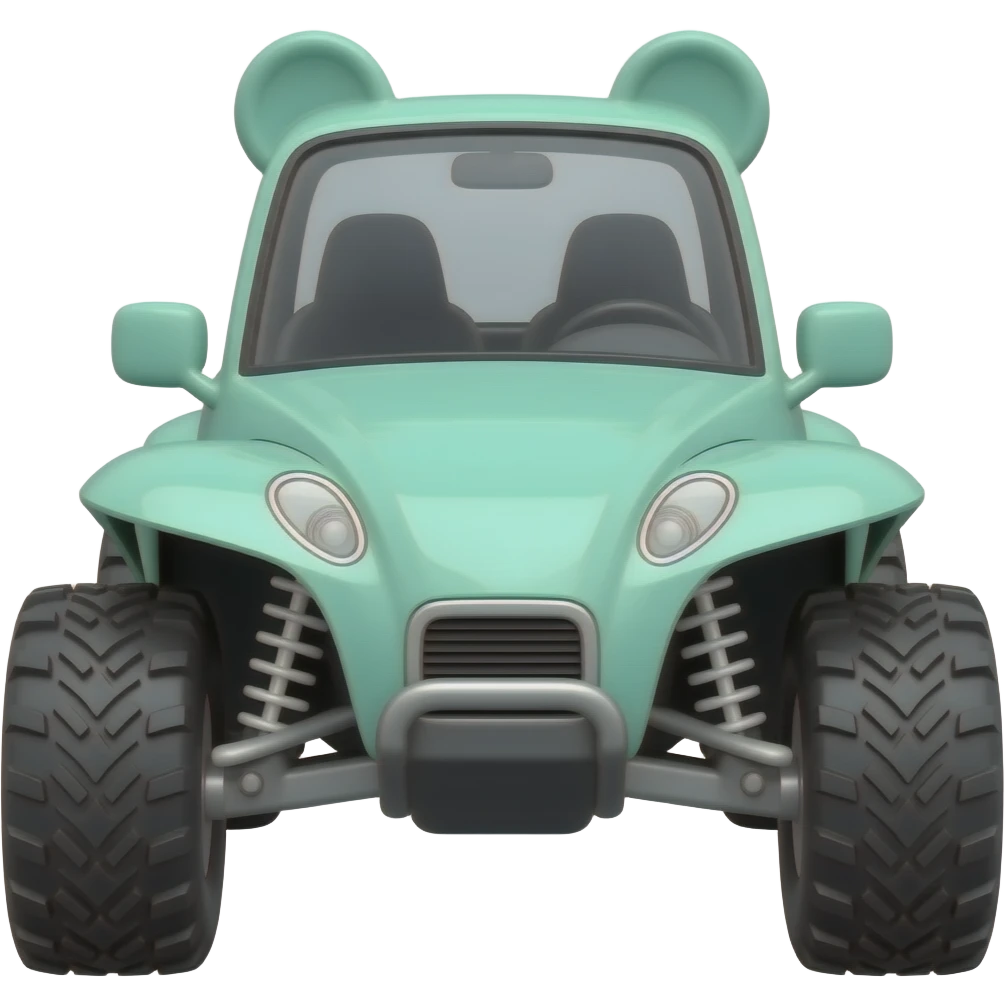 Mint buggy with wheels and bear ears emoji
