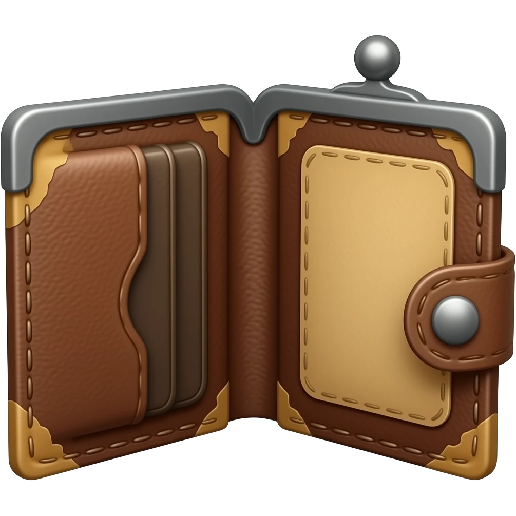 An empty wallet opened represents poverty emoji