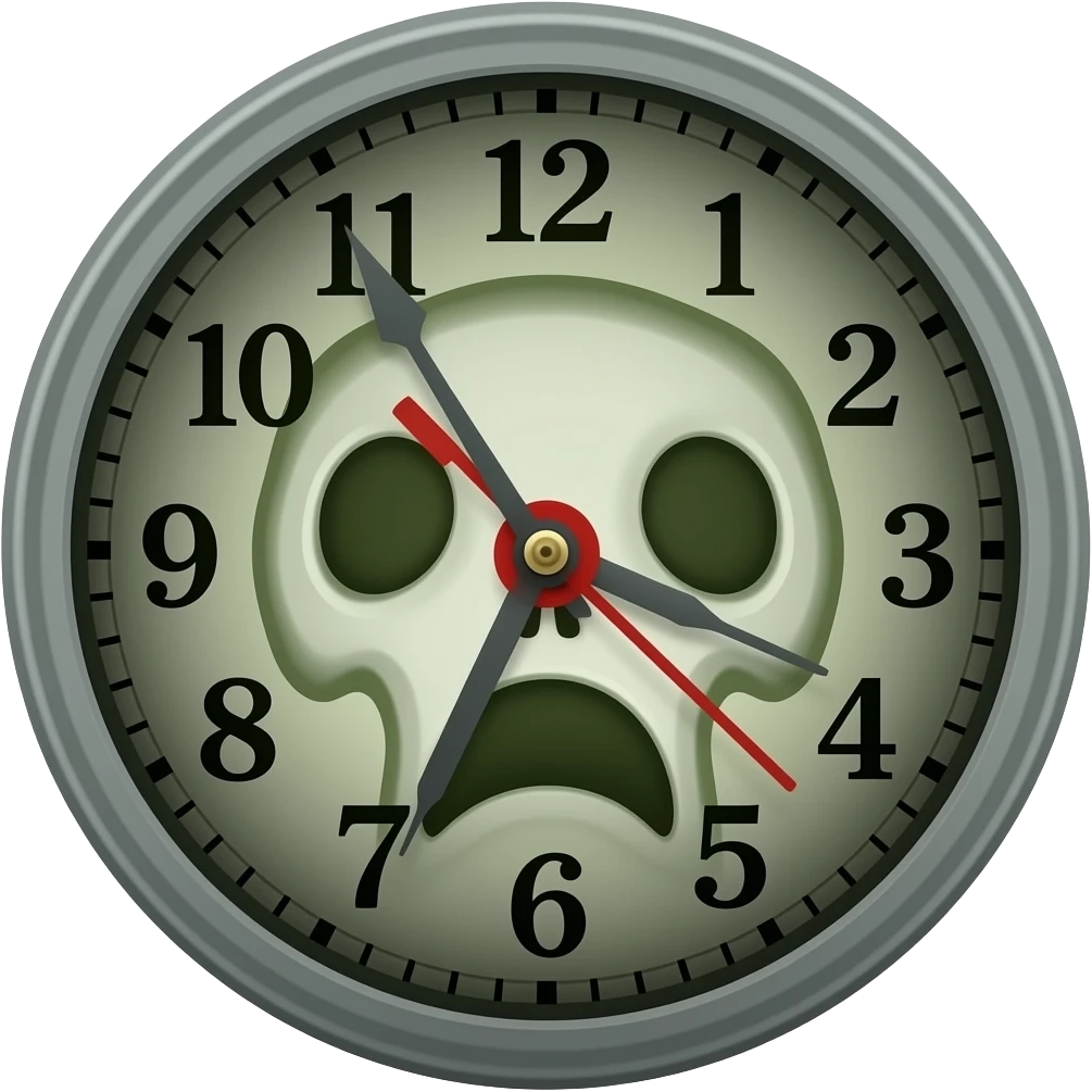 a haunted clock emoji