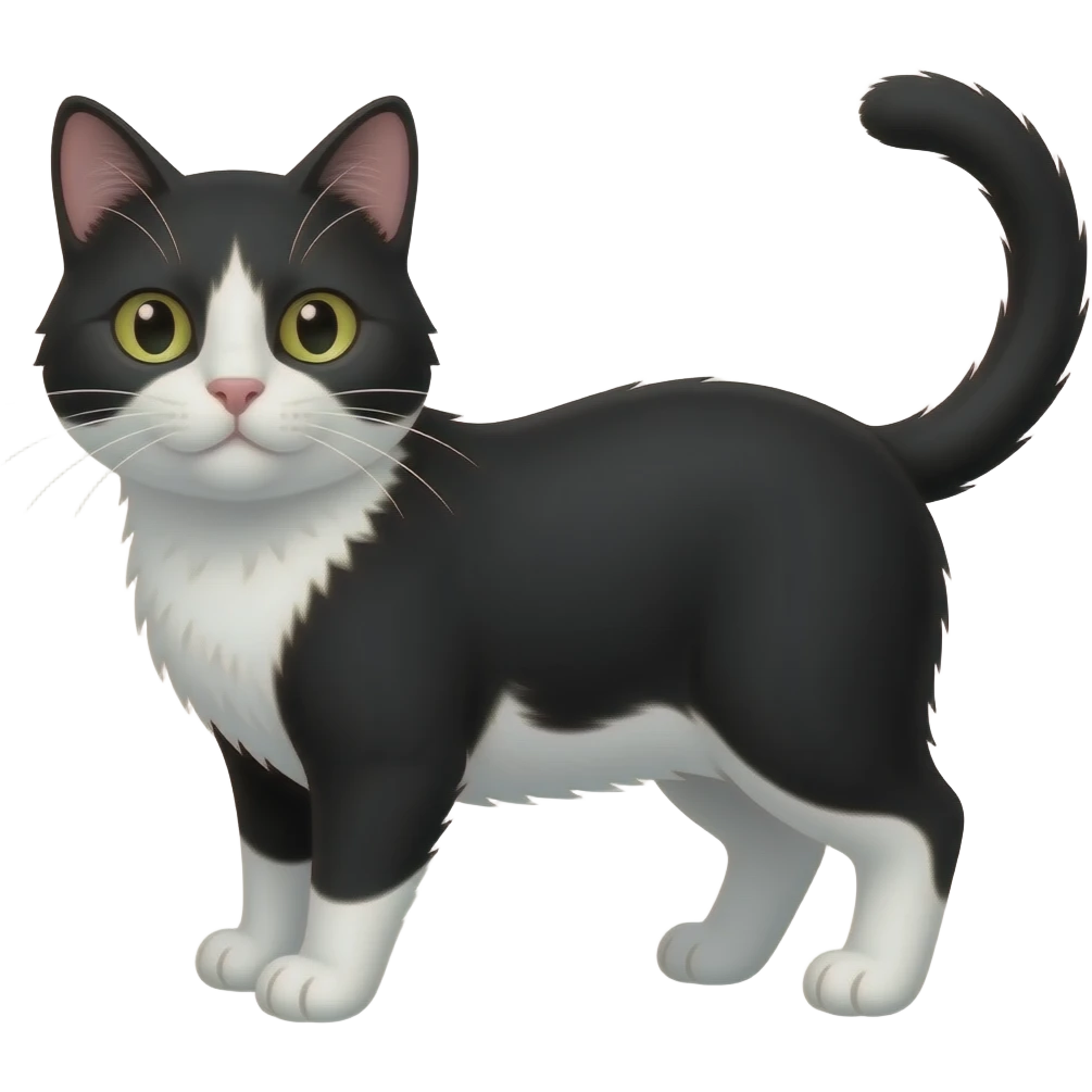 cat white black emoji