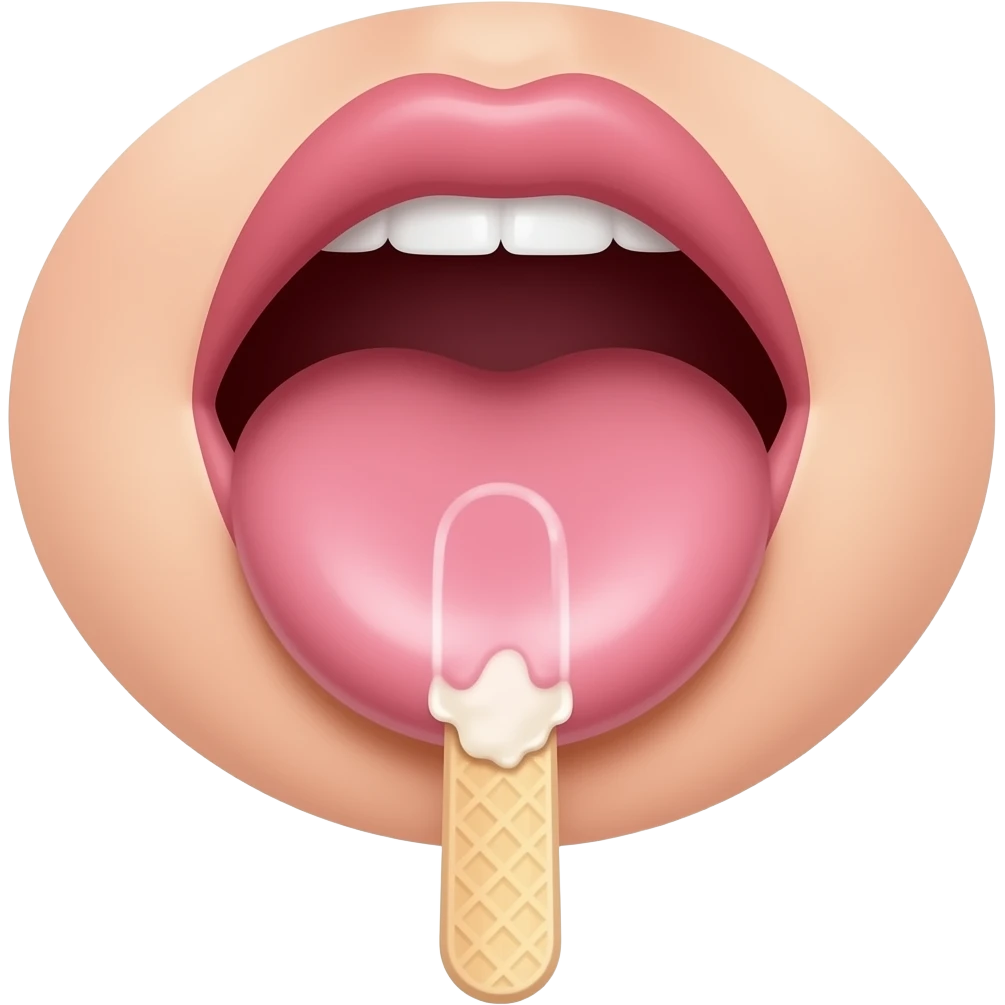 Boca sexi Lamiendo una paleta de helado emoji