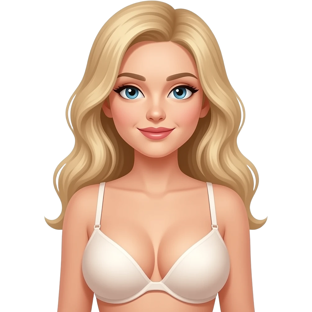 красивая блондинка с большой грудью в лифчике emoji