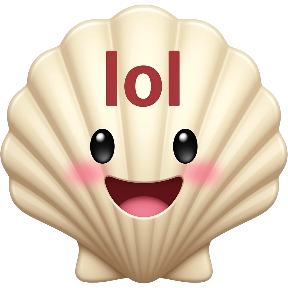 cute laughing seashell emoji saying lol emoji