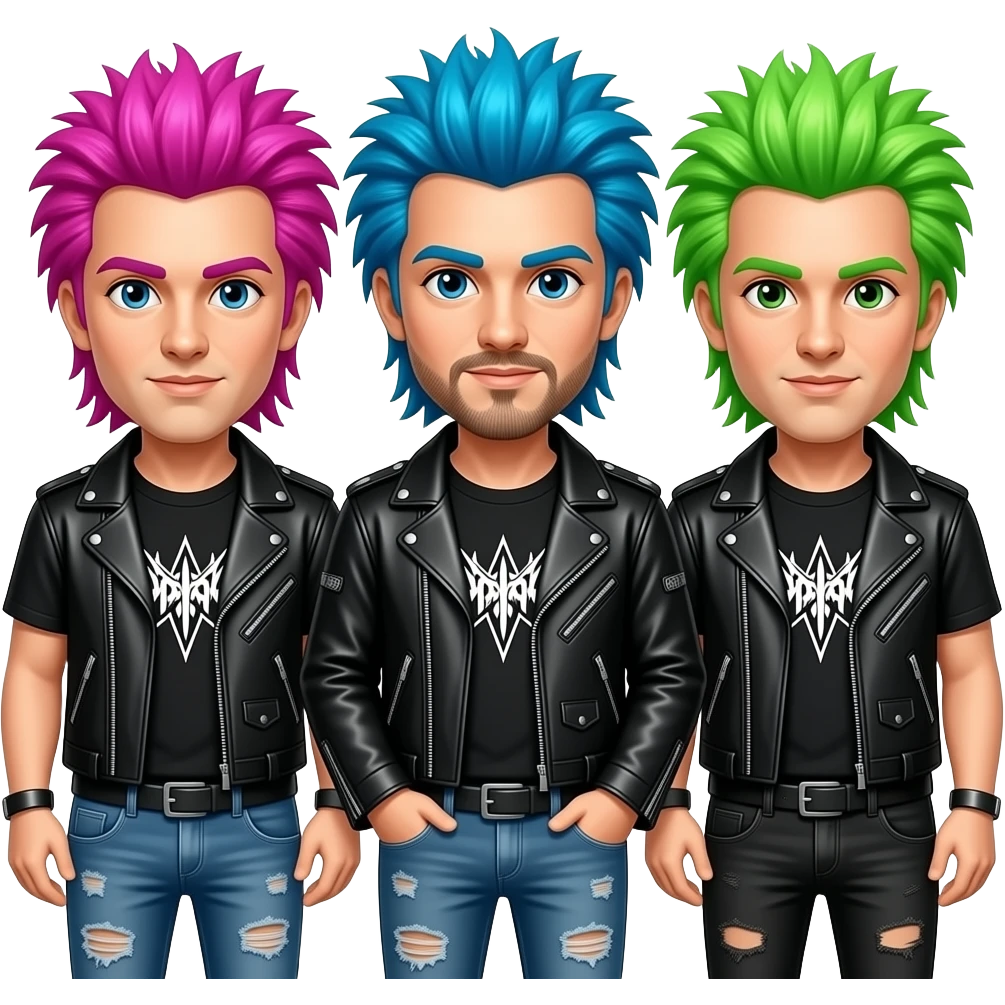 colorful hair punks emoji