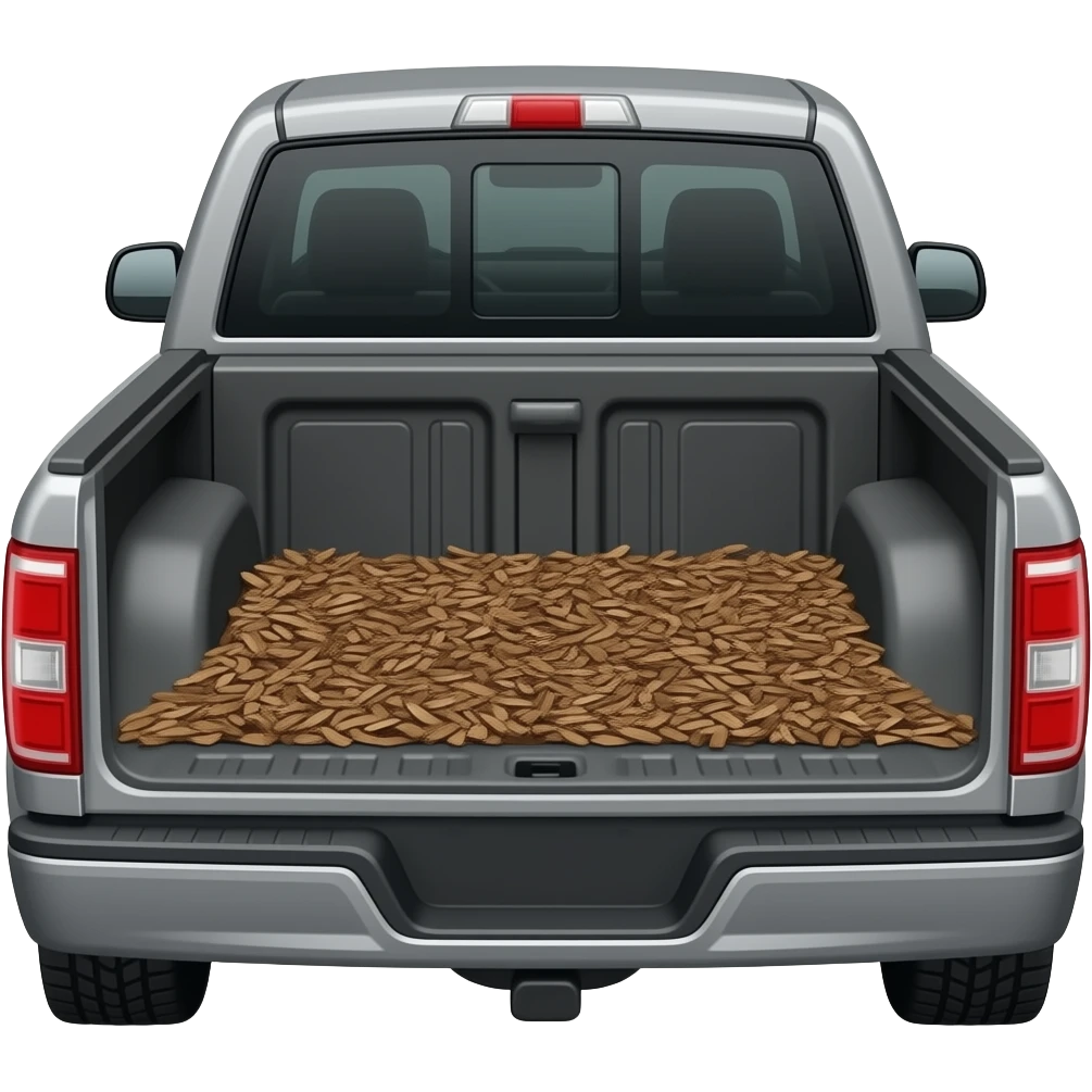 Gray F150 with Bark chips in the back emoji