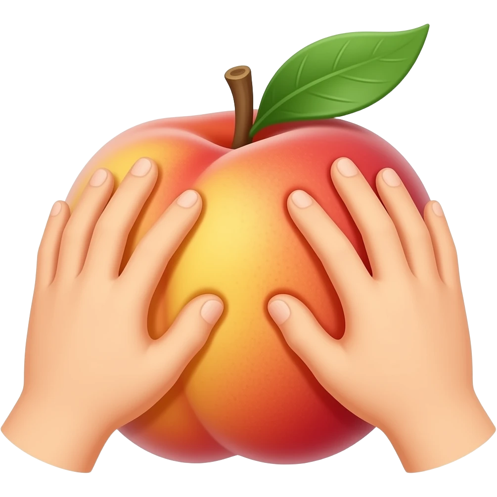 🍑 two hand indentations emoji