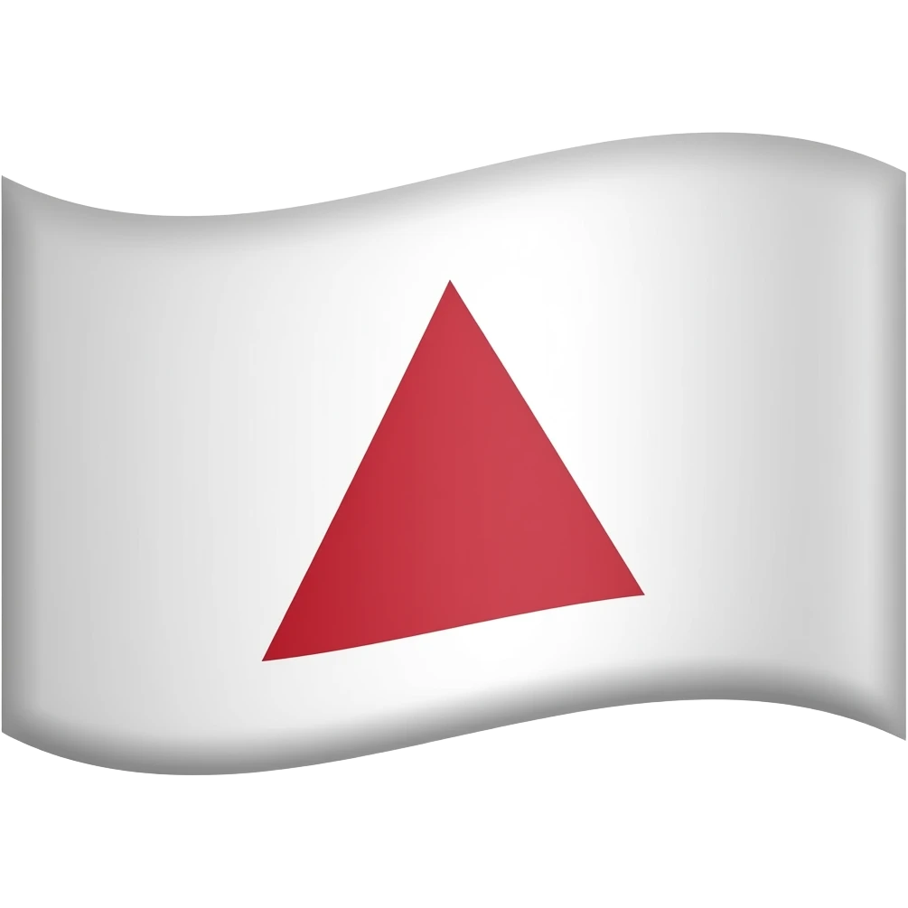 Crie um emoji da bandeira branca com triângulo vermelho emoji