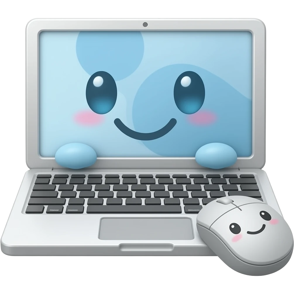 Laptop face cute laptop mouse face cute emoji