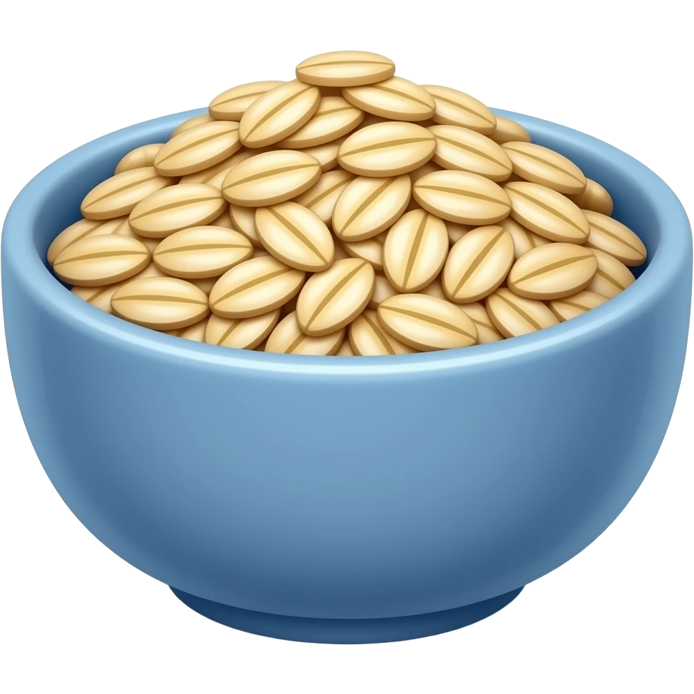 elegant blue bowl with some oatmeal inside emoji
