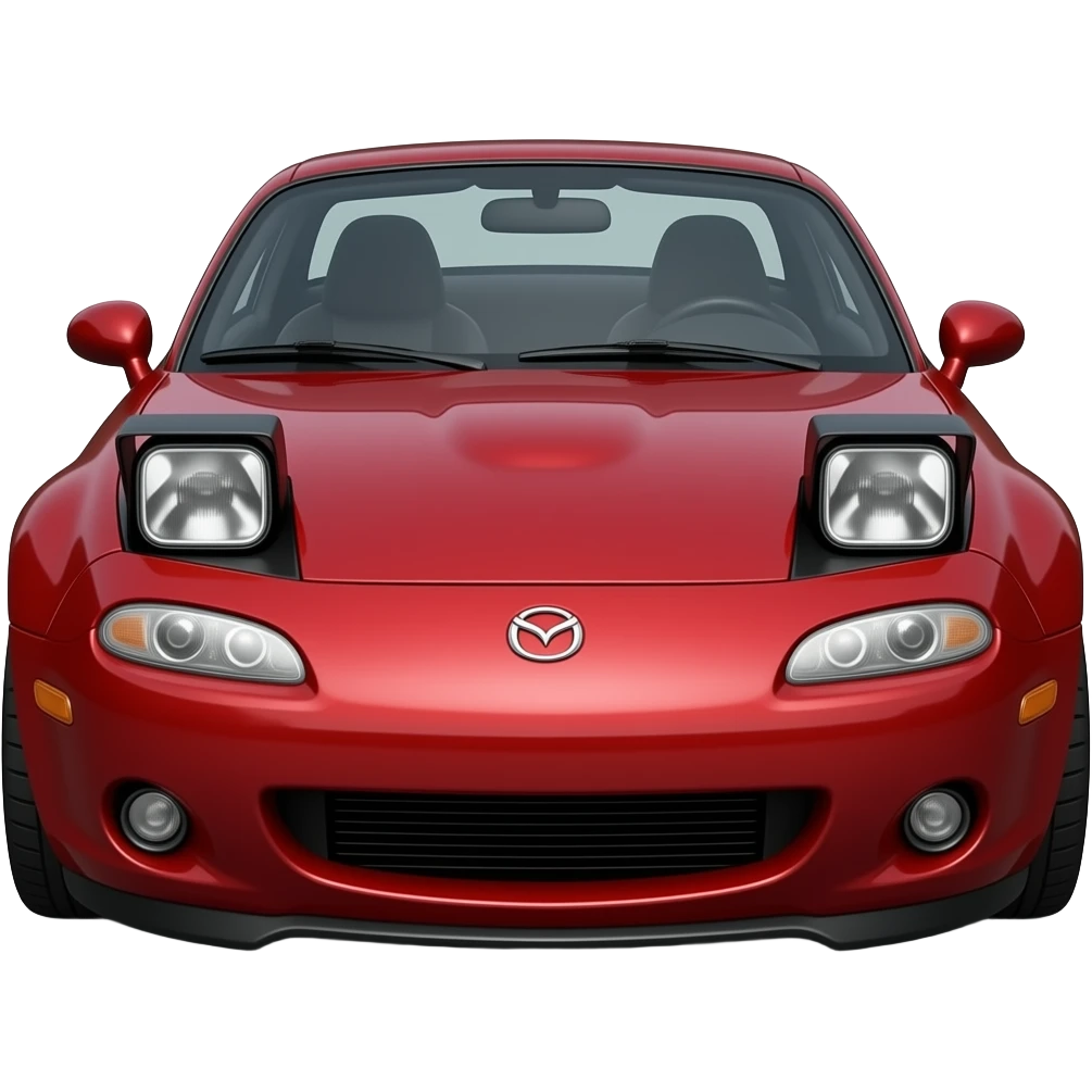 red mazda miata 1 popup headlights, highly detailed hyper realistic emoji
