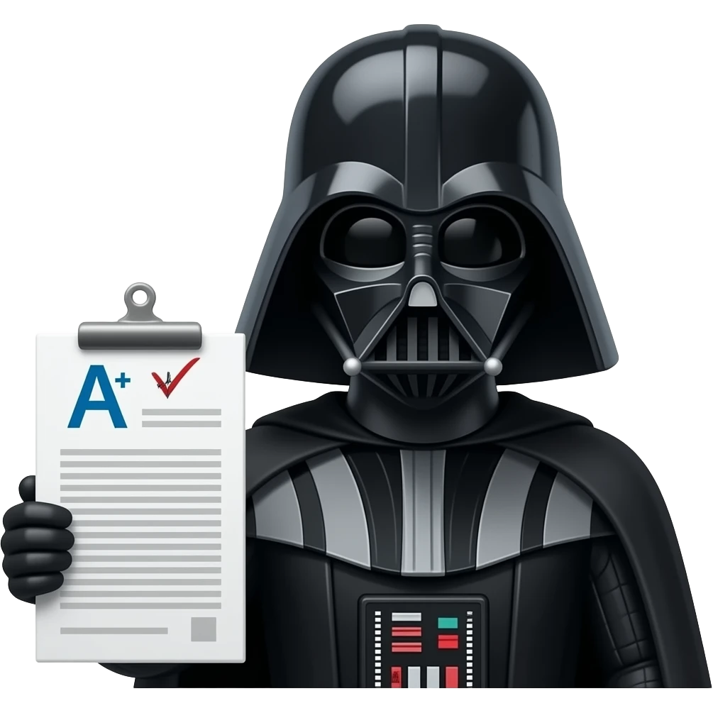 darth vader a+ test grade emoji